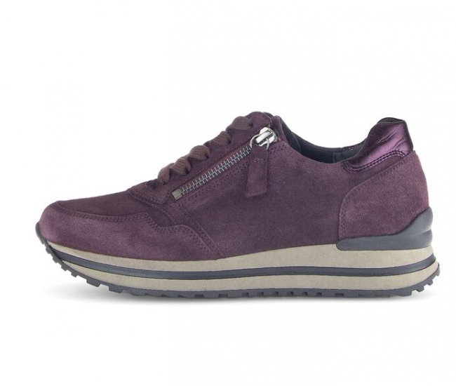 Gabor Damen Sneaker Low Lila - Materialmix Leder
