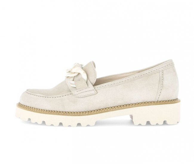 Gabor Damen Loafer Beige - Rauleder
