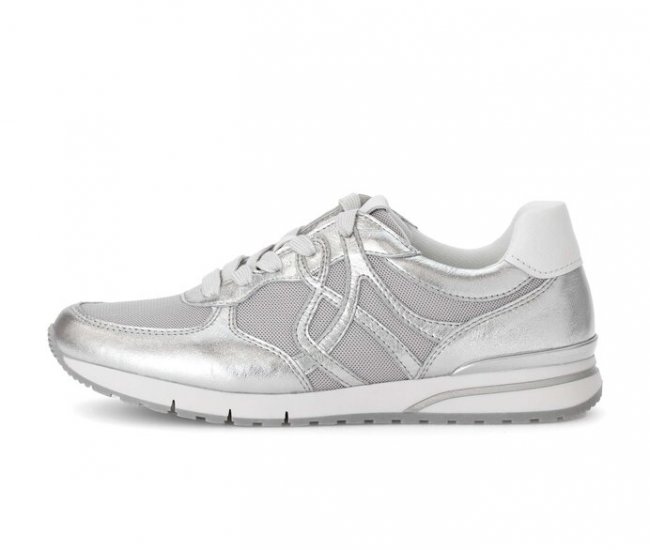 Gabor Damen Sneaker Low Grau - Materialmix Leder/Lederimitat