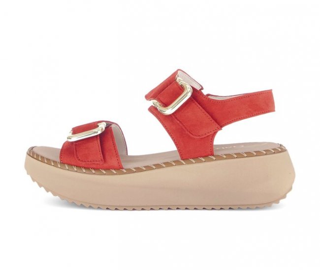Gabor Damen Plateau Sandale Rot - Rauleder