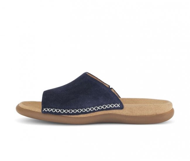 Gabor Damen Pantolette Blau - Rauleder