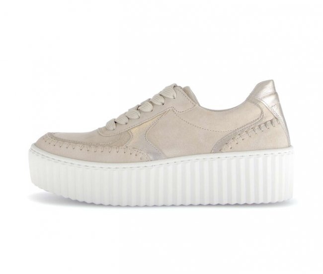 Gabor Damen Sneaker Low Beige - Materialmix Leder