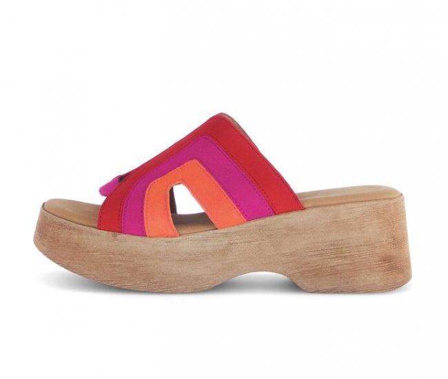 Gabor Damen Plateau Sandale Rot - Rauleder