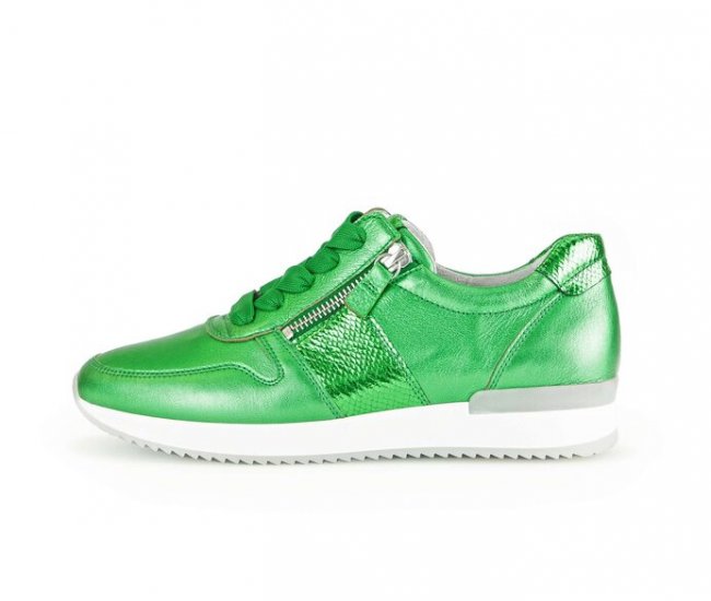 Gabor Damen Sneaker Low Grün - Materialmix Leder