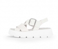 Gabor Damen Plateau Sandale Creme - Glattleder