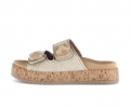 Gabor Damen Pantolette Beige - Materialmix Leder/Lederimitat