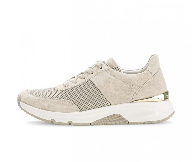 Gabor Damen Sneaker Low Beige - Materialmix Leder/Lederimitat