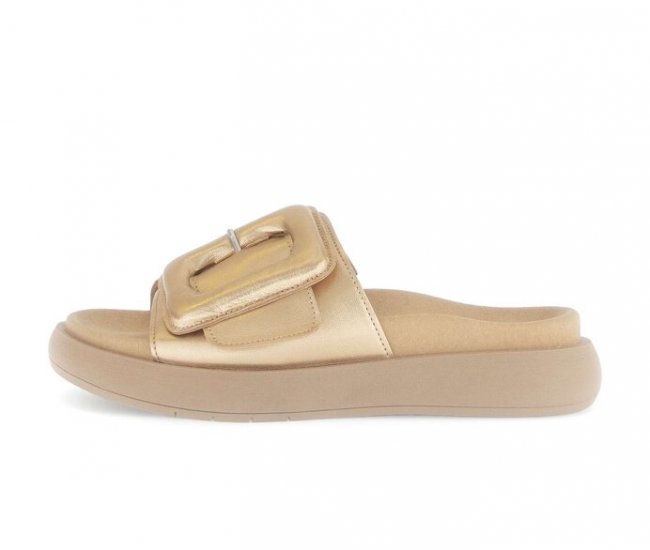 Gabor Damen Pantolette Gold - Effektleder