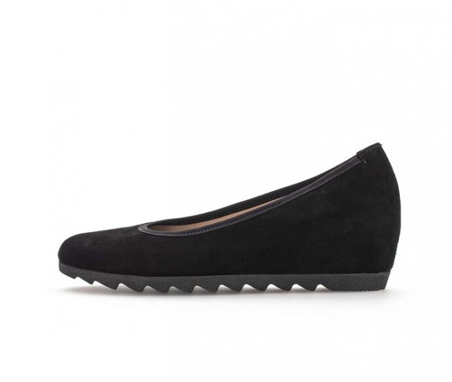 Gabor Damen Keilpumps Schwarz - Rauleder