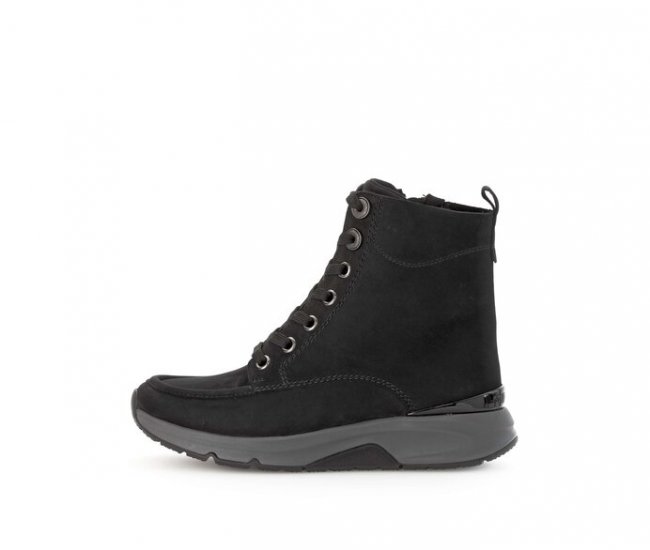 Gabor Damen Sportliche Stiefelette Schwarz - Rauleder