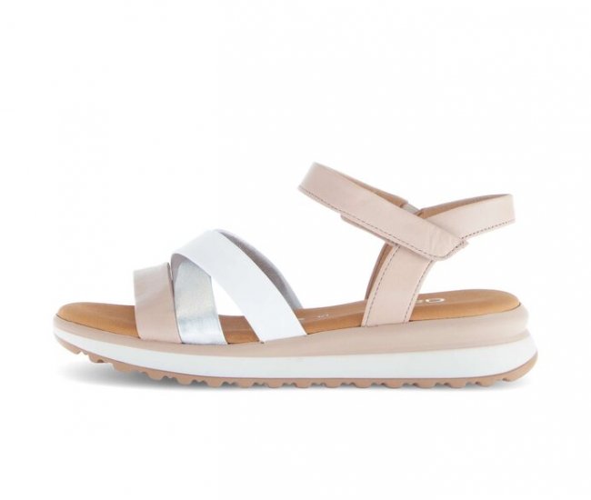 Gabor Damen Riemchensandale Rosa - Materialmix Leder