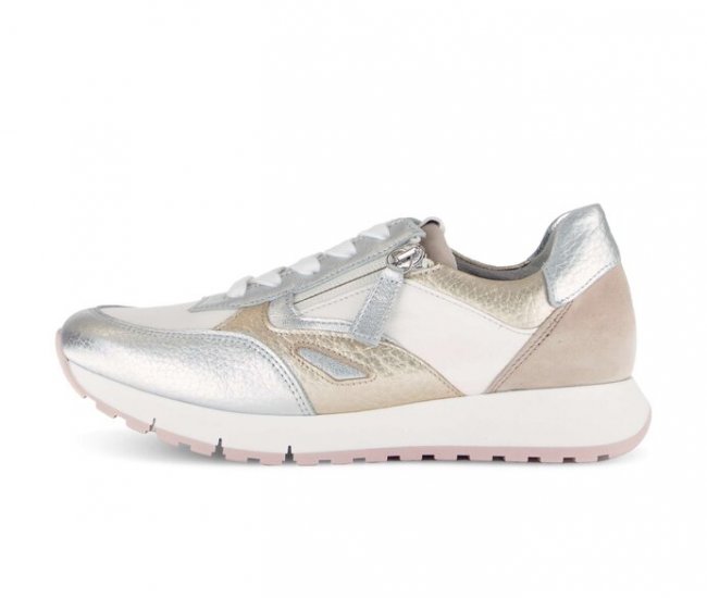 Gabor Damen Sneaker Low Creme - Materialmix Leder