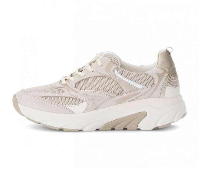 Gabor Damen Sneaker Low Beige - Materialmix Leder/Lederimitat