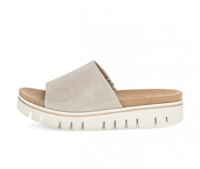 Gabor Damen Pantolette Beige - Effektleder