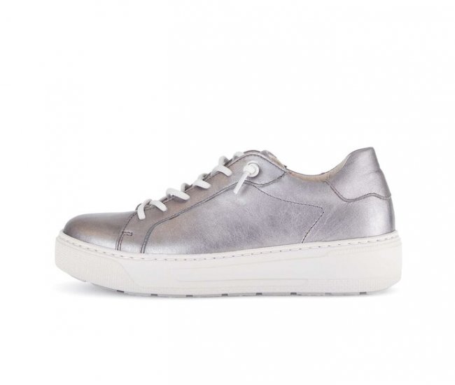 Gabor Damen Sneaker Low Silber - Glattleder