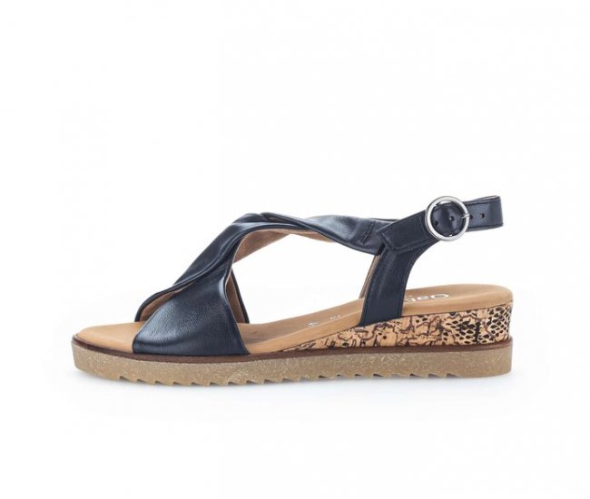 Gabor Damen Keilsandalette Blau - Glattleder