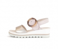 Gabor Damen Keilsandalette Rosa - Materialmix Leder