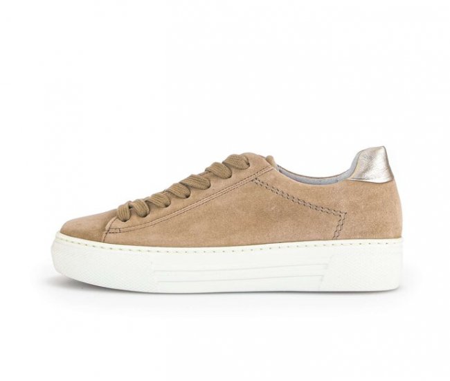 Gabor Damen Sneaker Low Beige - Materialmix Leder/Lederimitat