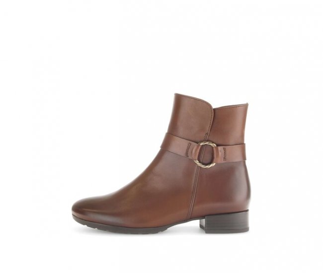 Gabor Damen Elegante Stiefelette Braun - Glattleder