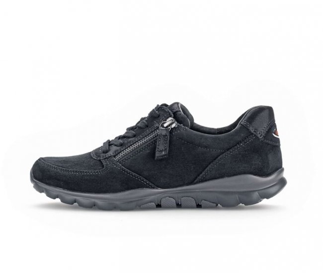 Gabor Damen Sneaker Low Schwarz - Materialmix Leder