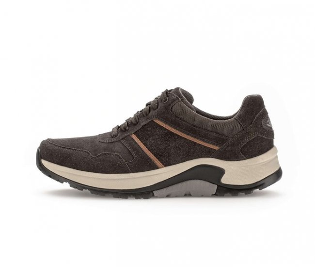Gabor Herren Rollingsoft Sneaker Low Braun - Materialmix Leder/Textil