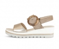 Gabor Damen Plateau Sandale Beige - Materialmix Leder