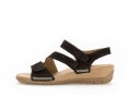 Gabor Damen Keilsandalette Schwarz - Rauleder