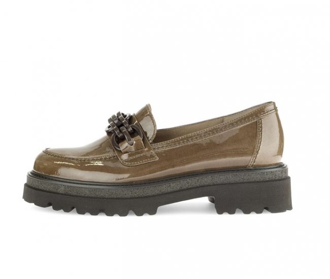 Gabor Damen Loafer Braun - Lackleder