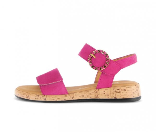 Gabor Damen Riemchensandale Pink - Rauleder