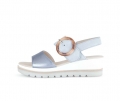 Gabor Damen Keilsandalette Blau - Materialmix Leder