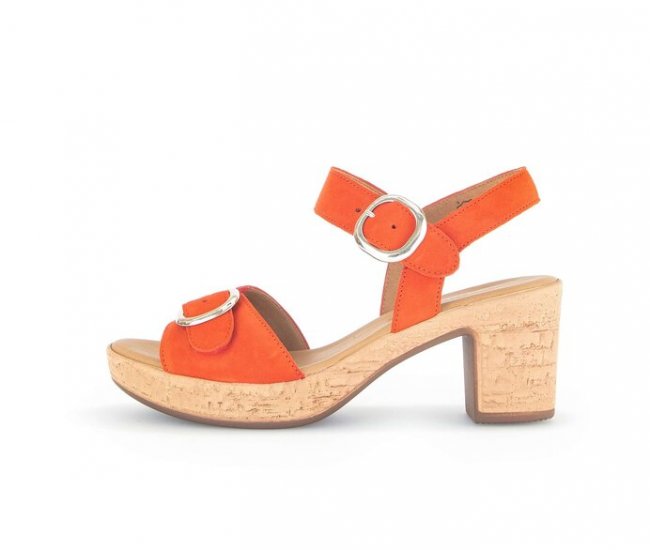 Gabor Damen Plateau Sandale Orange - Rauleder