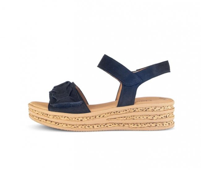 Gabor Damen Plateau Sandale Blau - Rauleder