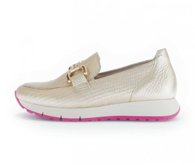 Gabor Damen Slipper Gold - Materialmix Leder/Lederimitat