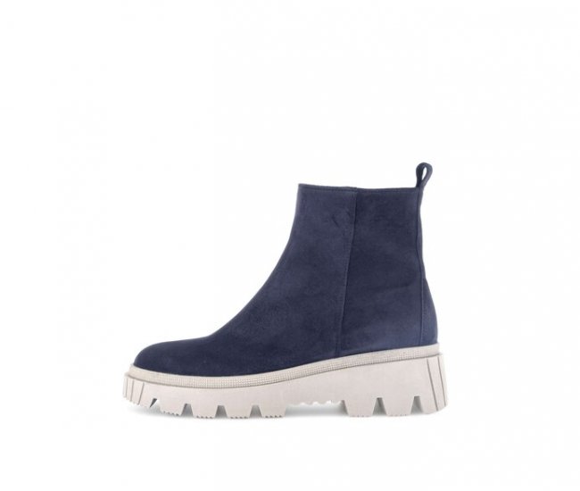 Gabor Damen Plateau Stiefelette Blau - Rauleder