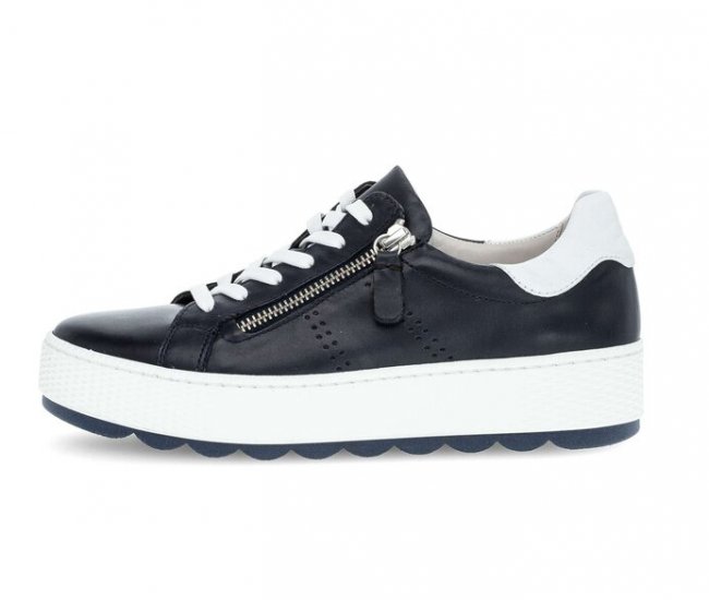 Gabor Damen Sneaker Low Blau - Glattleder