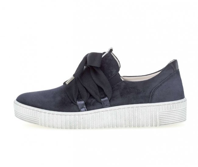Gabor Damen Sneaker Low Blau - Materialmix Leder