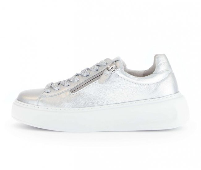 Gabor Damen Sneaker Low Silber - Effektleder