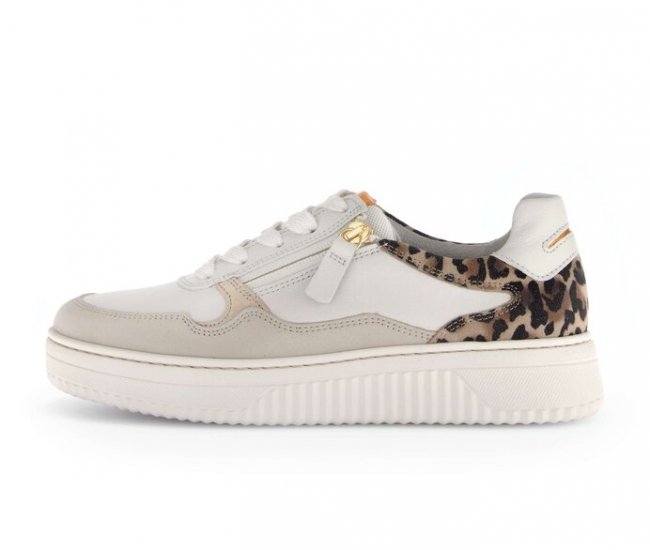 Gabor Damen Sneaker Low Beige - Materialmix Leder