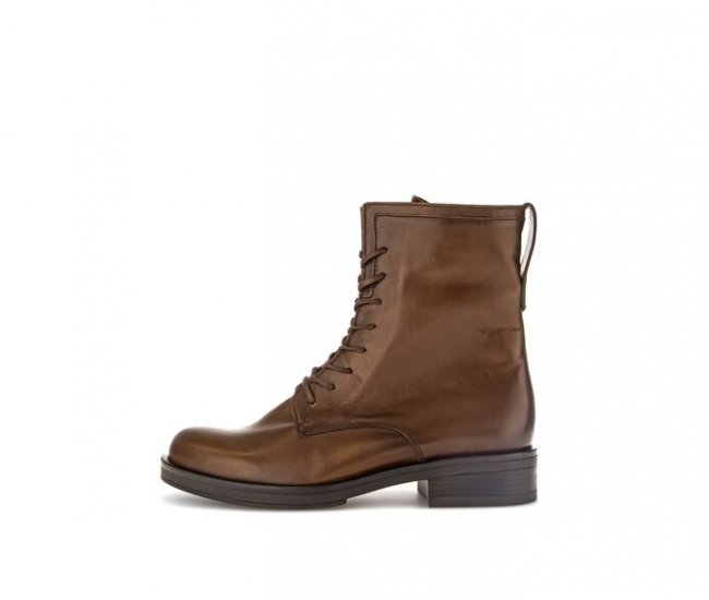Gabor Damen Schnürstiefelette Braun - Glattleder