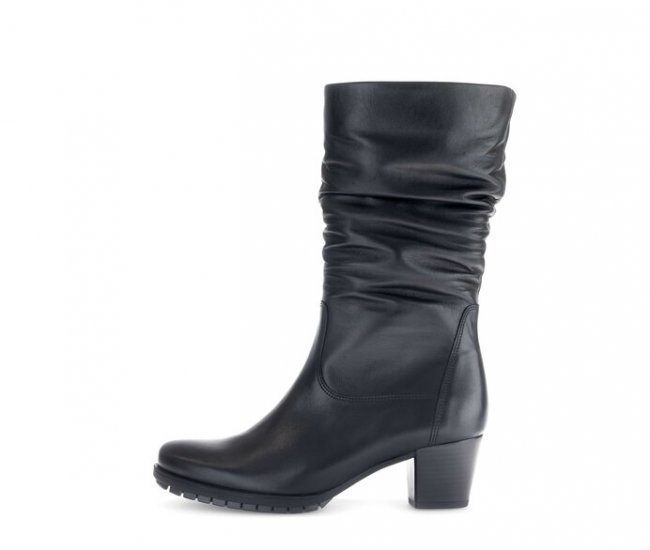 Gabor Damen Sportliche Stiefelette Schwarz - Glattleder