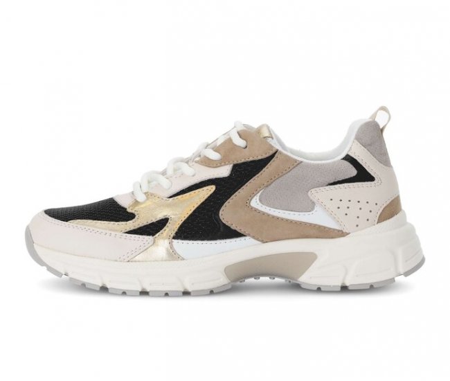 Gabor Damen Sneaker Low Beige - Materialmix Leder/Lederimitat