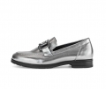 Gabor Damen Slipper Silber - Effektleder