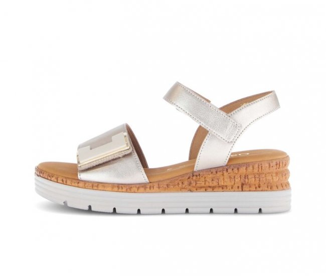 Gabor Damen Riemchensandale Beige - Effektleder