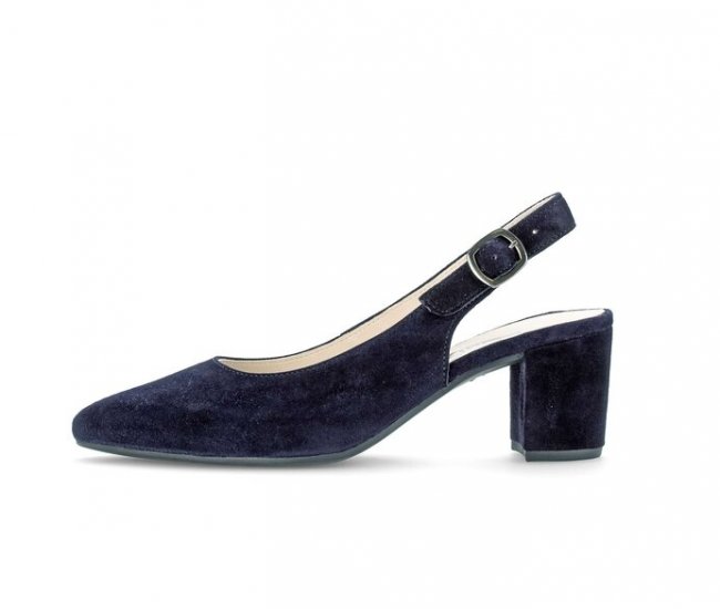 Gabor Damen Slingpumps Blau - Rauleder