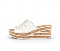 Gabor Damen Pantolette Gold - Leder Reptiloptik