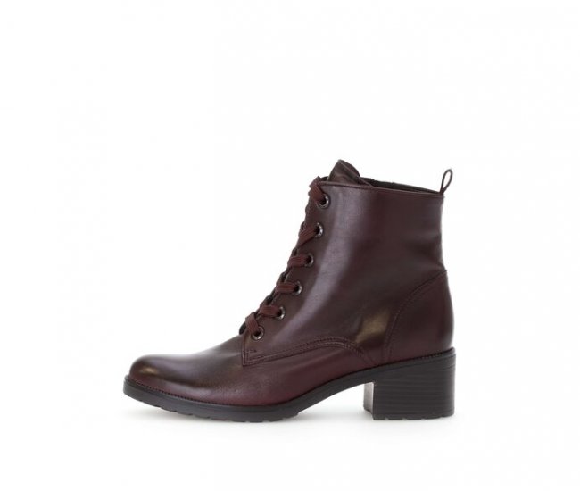 Gabor Damen Schnürstiefelette Rot - Glattleder