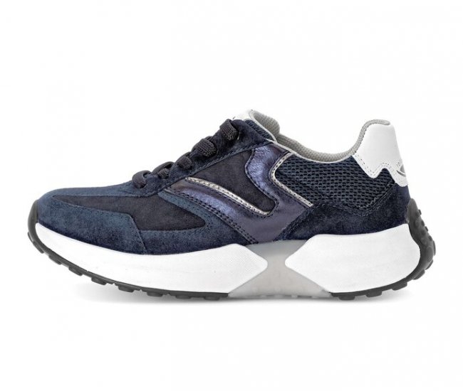 Gabor Damen Sneaker Low Blau - Materialmix Leder