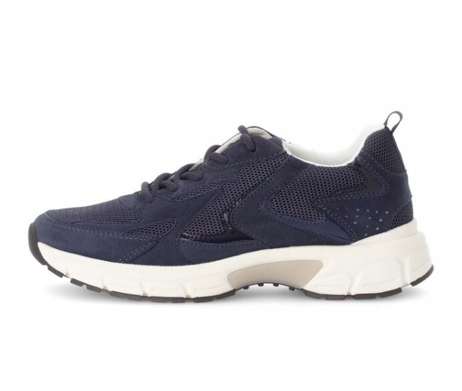 Gabor Damen Sneaker Low Blau - Materialmix Leder/Lederimitat