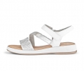 Gabor Damen Riemchensandale Silber - Materialmix Leder