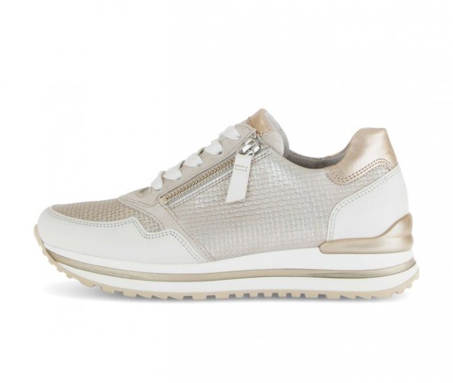 Gabor Damen Sneaker Low Beige - Materialmix Leder